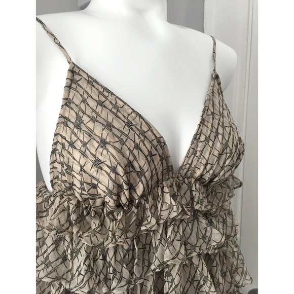 Authentic Thomas Wylde Barbed Wire Print Silk Top - Picture 2 of 8